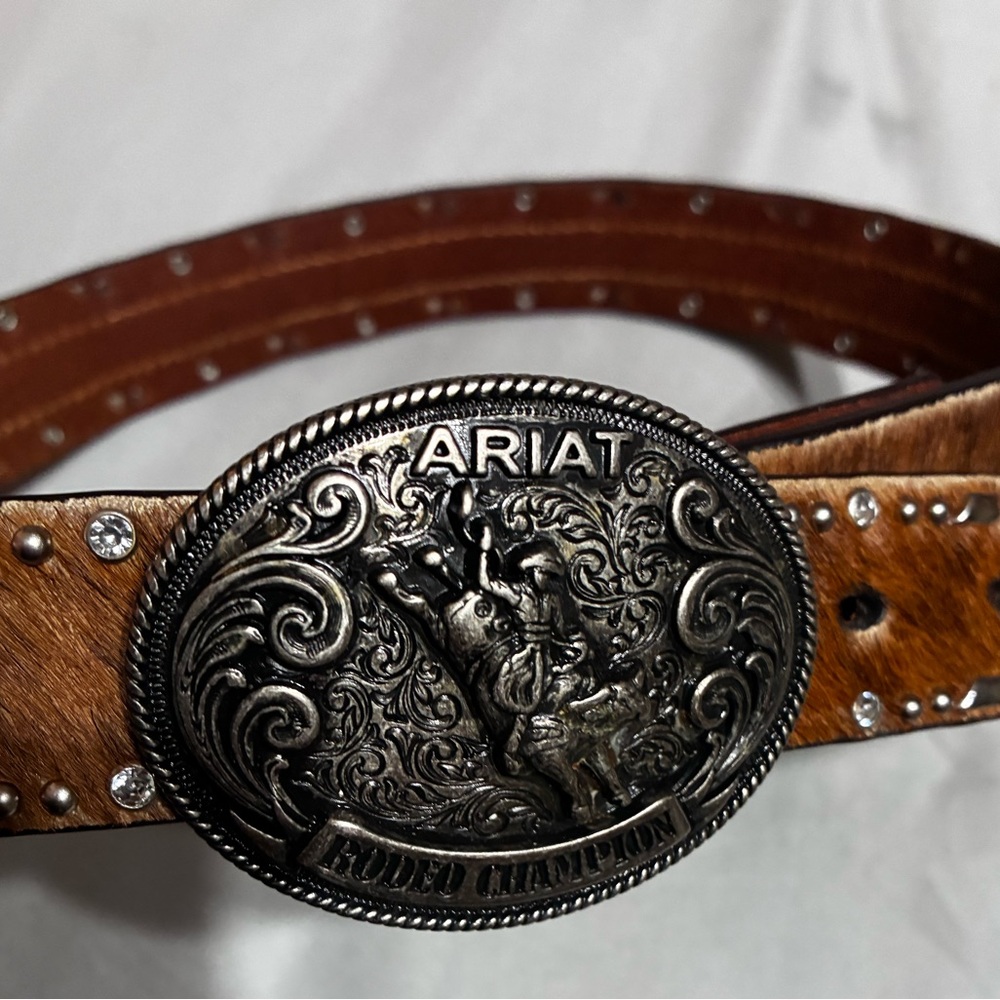 Ariat Genuine Leather Belt with Silver Accents Toddler
